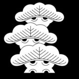 左三階松 （ひだりさんがいまつ）〈文様紋　松〉