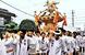 市場神輿が完成し、下野市で開かれたお披露目式＝１９９６年