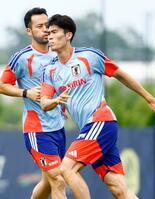 日本、ブラジル戦へ練習