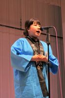 鬼怒の船頭歌全国大会で、県内で最高の４位に入賞した若林友希さん