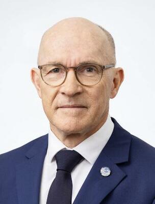 包括的核実験禁止条約機構(CTBTO)準備委員会のロバート・フロイド事務局長(国連提供、共同)