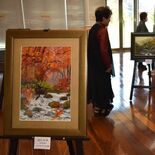 下野市役所で押し花アート60点展示　５日まで