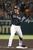 6回、適時三塁打を放ち、ガッツポーズするソフトバンク・柳町=甲子園