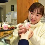 トウガラシ入りジェラートで交通安全啓発　大田原署　ホットな市で、運転は…