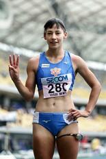 陸上女子400mで青木3連覇