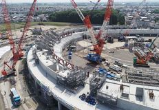 県の新スタジアム 起工から１年 宇都宮