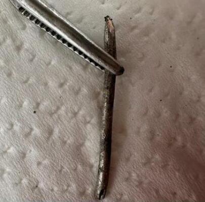 一般ごみに交ざっていたセシウム針とみられるもの(大分県竹田市提供)