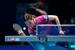 　女子準決勝のドイツ戦でプレーする橋本帆乃香＝ロンドン（ＡＰ＝共同）