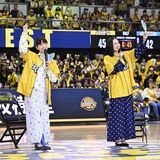 NHK「風、薫る」主演2人がブレックス戦に登場 バスケ初観戦、ブレアリの熱気に圧倒