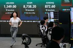 韓国株急落、一時８％超安