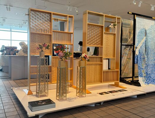 会場に展示されたキノマ製品（星野工業提供）