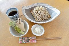 日光　　古民家カフェ びーどろ本生わさび蕎麦　わさび一本付き