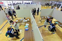 ワクチン集団接種訓練　真岡市