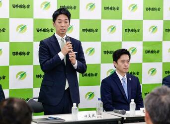 維新、連立判断を代表らに一任