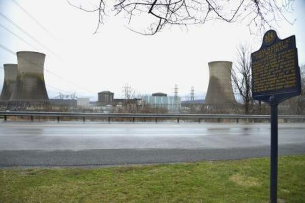 スリーマイルアイランド原発=3月、米ペンシルベニア州(共同)