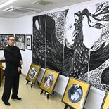 ギネス認定「世界最大、最長」の木版画　那須の君島さん、個展で一部を披露…