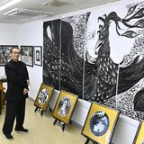 ギネス認定「世界最大、最長」の木版画　那須の君島さん、個展で一部を披露　込めた思いも紹介