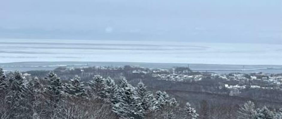 　「流氷接岸初日」を迎えた北海道網走市＝１日午後（オホーツク流氷館提供）
