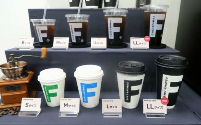 ファミリーマートのコーヒー商品のサイズラインアップ