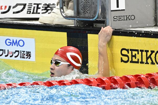 男子50メートル自由形Ｂ決勝　Ｂ決勝で６位となっった蓮沼（中大）＝東京アクアティクスセンター