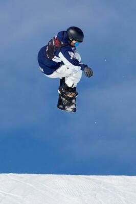 　スロープスタイル男子予選２回目の木俣椋真＝ラークス（共同）