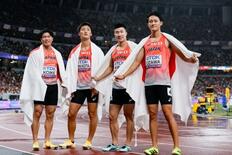 男子４００ｍリレー、日本６位