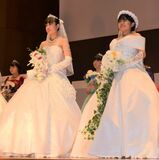 自作のドレスでファッションショー　宇短大付高で研究成果発表会