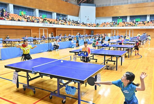 小中学生５４４人が熱戦を展開した平野早矢香杯卓球大会