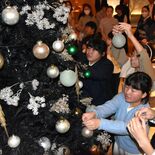 児童生徒がクリスマスツリーを飾り付け　ザ・リッツ・カールトン日光、ロビ…