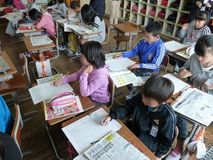 割り付けなど練習／大田原市黒羽小