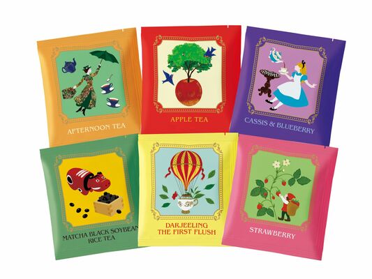 本の挿絵をイメージしてデザインされた30種のティーバッグ