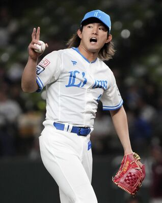 2024年、２勝目を挙げた今井。この年、奪三振王のタイトルを獲得し球界屈指の投手に成長した