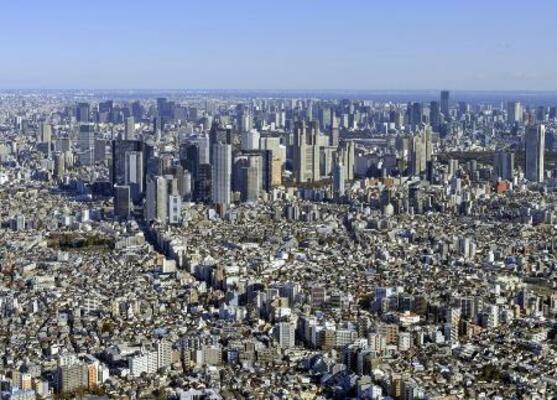 東京都内に広がる家屋と高層ビル