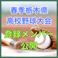 春季栃木県高校野球大会が11日開幕、出場60校50チームの登録メンバーを公開
