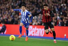 三笘フル出場で通算１００試合