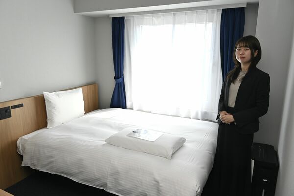 「東横ＩＮＮ那須塩原駅西口」の客室＝17日午前、那須塩原市