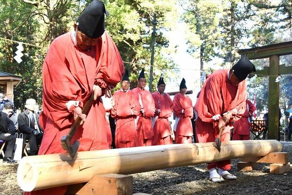 伝統的な建築技法が披露された太子祭