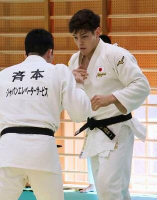 　柔道のＧＳ東京大会に向け練習する村尾三四郎＝味の素ナショナルトレーニングセンター