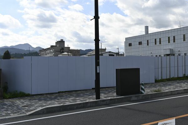 国道１１９号に面した駐車場の整備予定地