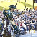 人馬一体、心も射る　日光東照宮で流鏑馬神事　９騎が腕前披露