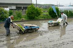 岩手の「奇跡の復興米」田植え