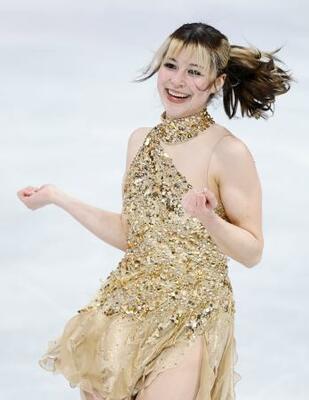 　ミラノ・コルティナ冬季五輪のフィギュアスケート女子で、金メダルに輝いた米国代表のアリサ・リュウ＝１９日、イタリア・ミラノ（共同）