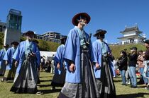 宇都宮城址まつりで社参行列