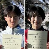 ソフトテニス栃木県高校シングルス大会　男子の並木（宇短大付）、女子の螺良（白鴎足利）が連覇