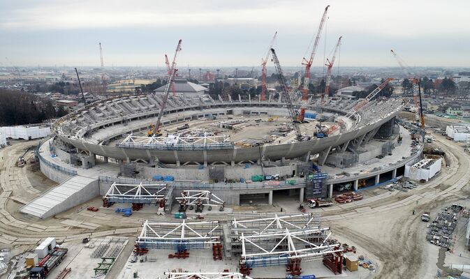 建設が終盤に向かう新スタジアム
