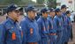 全国大会に出場する町消防団第１分団第１部のメンバー