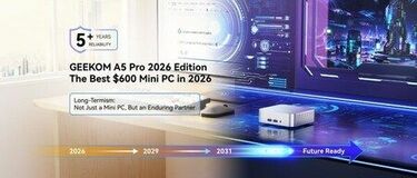 GEEKOM A5 Pro 2026 Edition、600ドルクラスの最高のミニPCとして新たなベンチマークを確立