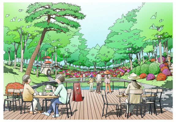 既存の自然環境を生かした新エリアのイメージ図（宇都宮市提供）