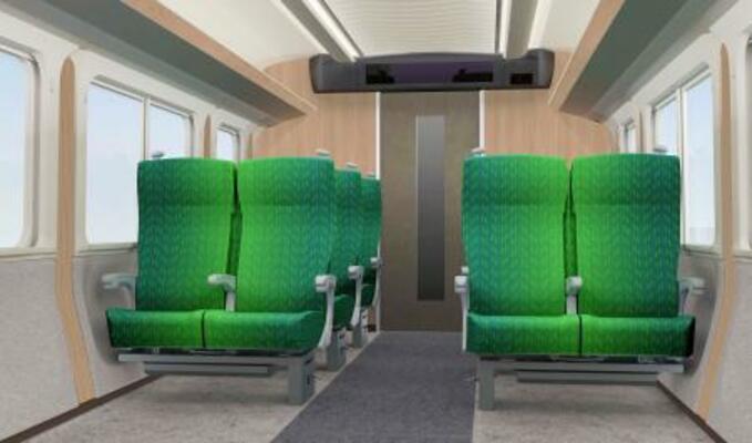 　ＪＲ東海の在来線特急「しなの」向け新型車両の普通車内装イメージ図（同社提供）