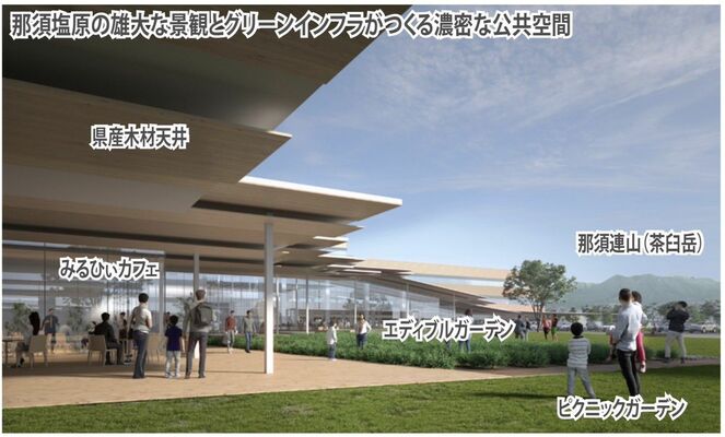 「安井・隈設計共同体」が提案した新庁舎のイメージ図の一部